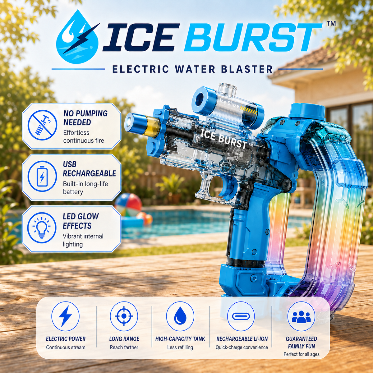 ICE BURST™ — Electric LED Water Blaster